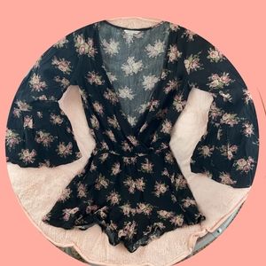 Floral Romper Ruffled American Outfitter